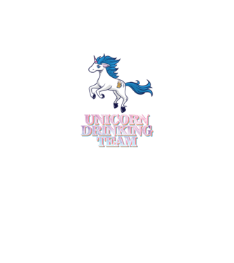 Unicorn drinking team model alb pe tricou