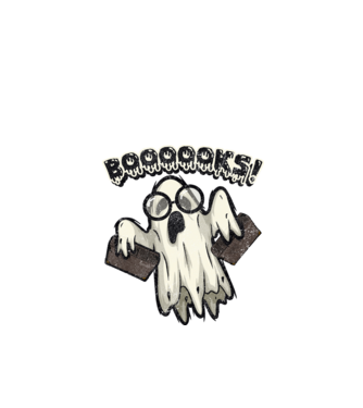 Spooky booookworm model negru pe tricou