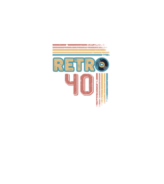 Retro 40 Birthday model alb pe tricou