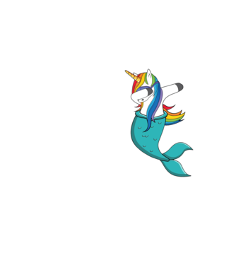 Unicorn Sirenă DAB model galben neon pe tricou