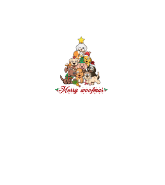 Merry woofmas model turcoaz pe tricou
