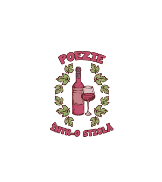 Poezie într-o sticlă model alb pe tricou
