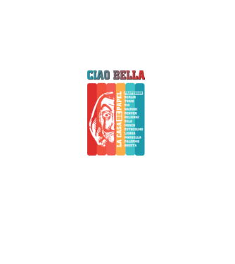 ciao bella retro model negru pe tricou