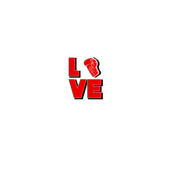 LOVE BOX model alb/roșu pe tricou
