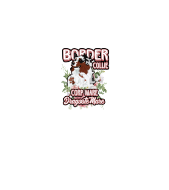 border collie - multă blană multă dragoste model gri pe tricou