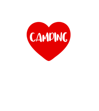 Camping heart model alb pe tricou