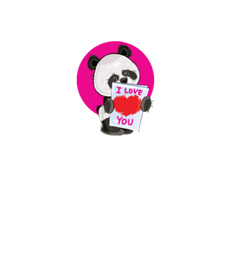 dragoste panda model negru pe tricou