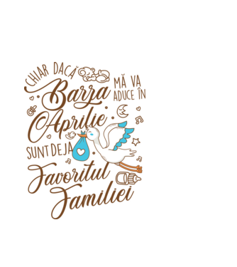 Favoritul familiei APRILIE model alb pe tricou