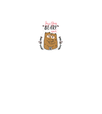 LoveU BEARY much model alb pe tricou