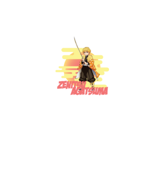 Demon Slayer  Zenitsu model alb pe tricou