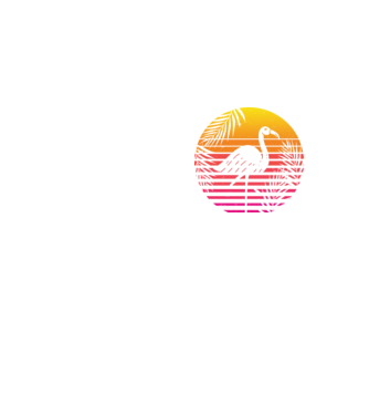 Retro flamingo sunset model galben neon pe tricou