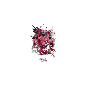 squid game poster model alb pe tricou