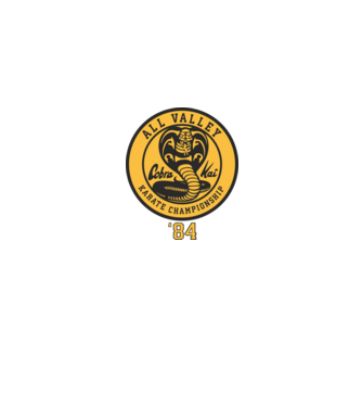 all valley karate cobra kai model albastru jeanși pe tricou