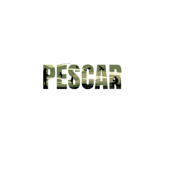 PESCAR model negru pe tricou