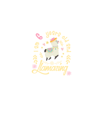 Birthday Llamazing 6 years old model negru pe tricou