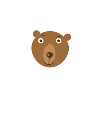Bear Face model alb pe tricou