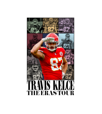 Taylor Swift Eras Travis Kelce model alb pe tricou