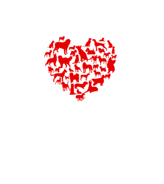 Doggy heart model alb pe tricou
