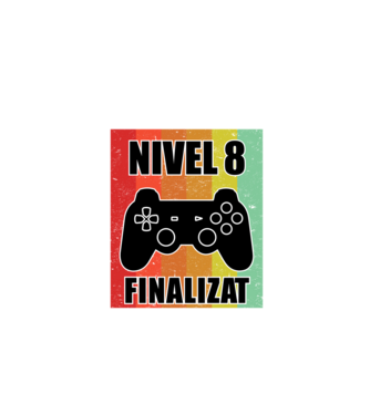 Nivel 8 finalizat model negru pe tricou