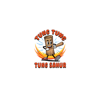Tung Tung Tung Sahur drăguț model negru pe tricou