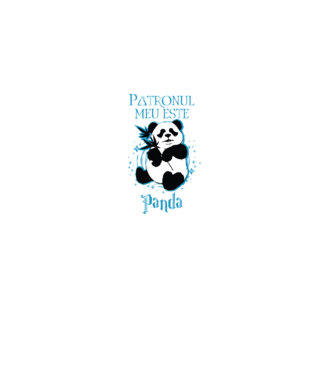 Patronul meu este PANDA model negru pe tricou