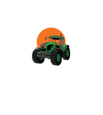 TRACTOR model alb pe tricou