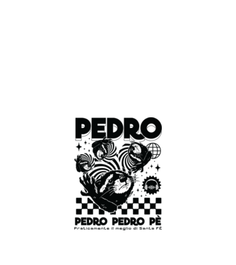 Pedro techno model alb pe tricou