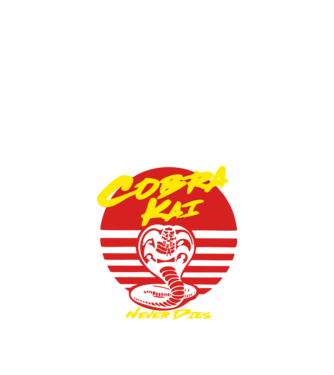 cobra kai sunset logo model negru pe tricou