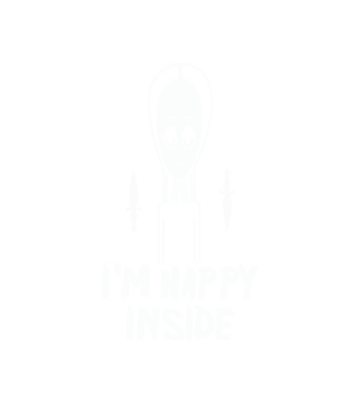 WEDNESDAY Happy inside model alb pe tricou