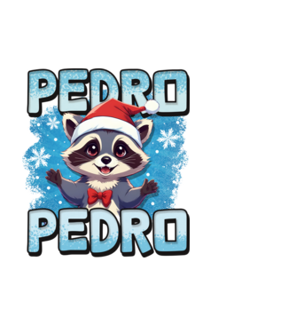 Pedro pedro retro xmas model alb pe tricou