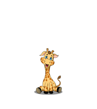 Cute giraffe model alb pe tricou