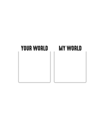 Your World My World model negru pe tricou