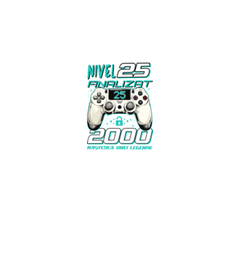 Nivel finalizat 25 2000 model negru pe tricou