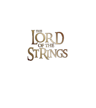 Lord of the Strings model negru pe tricou
