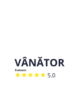 evaluare: vânător de 5 stele model negru pe tricou