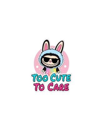 Too cute to care model negru pe tricou