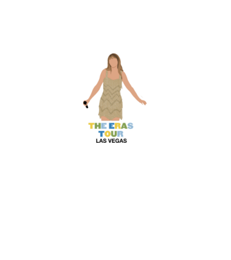 Taylor Swift The Eras Tour Las Vegas model alb pe tricou