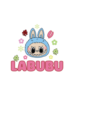 Labubu model alb pe tricou