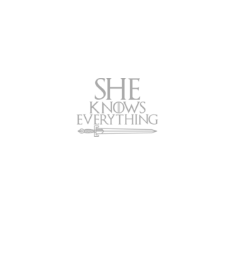 Cuplu She knows everything model negru pe tricou