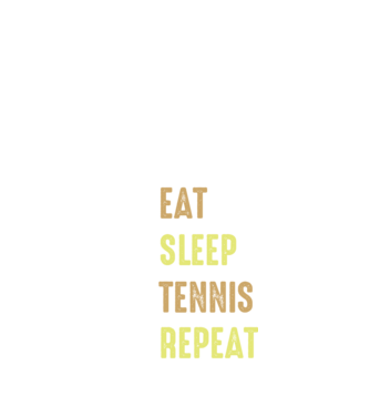 eat sleep tennis repeat model negru pe tricou