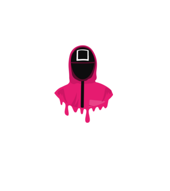 squid game square model negru pe tricou