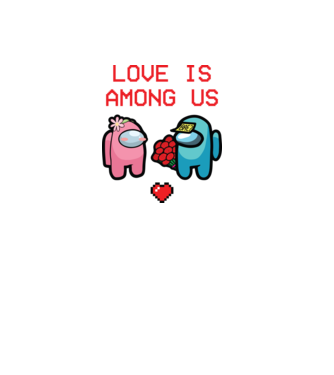 Among us love model alb pe tricou