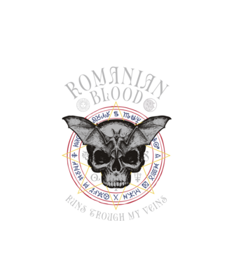 România Romanian Blood model alb pe tricou