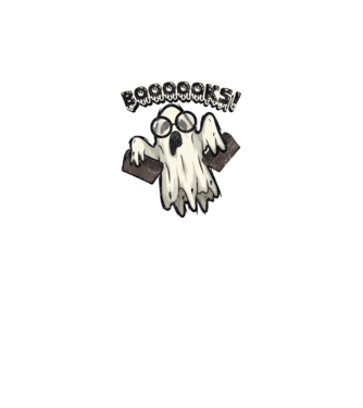 Spooky booookworm model negru pe tricou