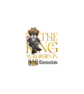 The king was born int DECEMBER model negru pe tricou