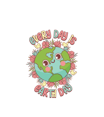 Every day is earth day cute model alb pe tricou