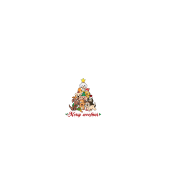 Merry woofmas model negru pe tricou