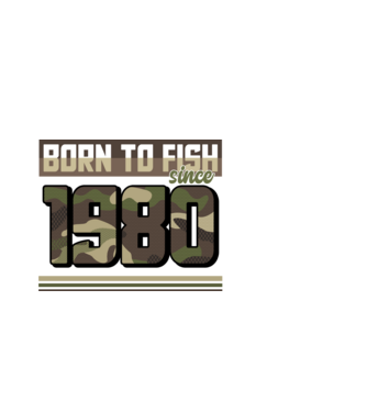 Born to fish since 1980 model alb pe tricou