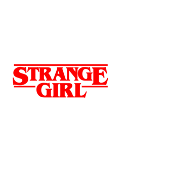 strange girl model alb pe tricou