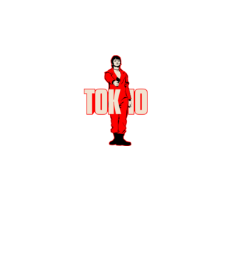 tokyo la casa de papel model negru pe tricou